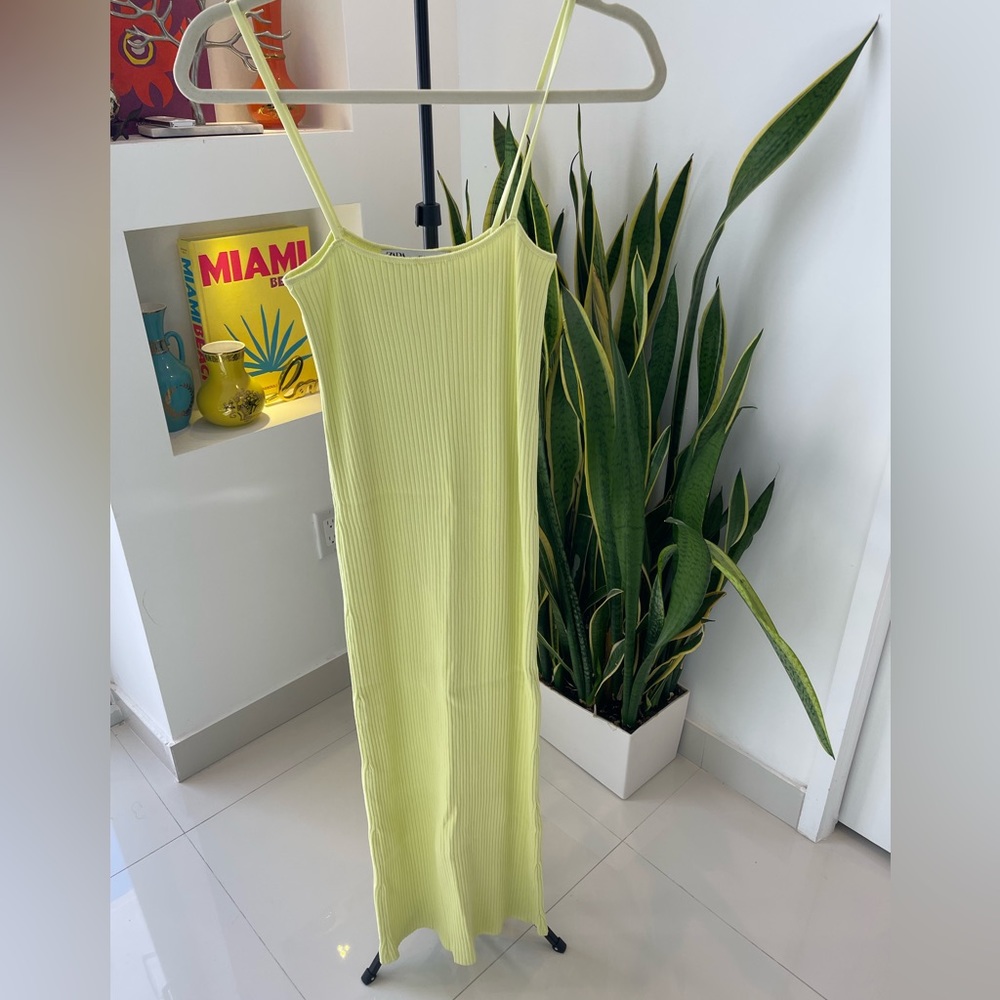 Lime green long dress